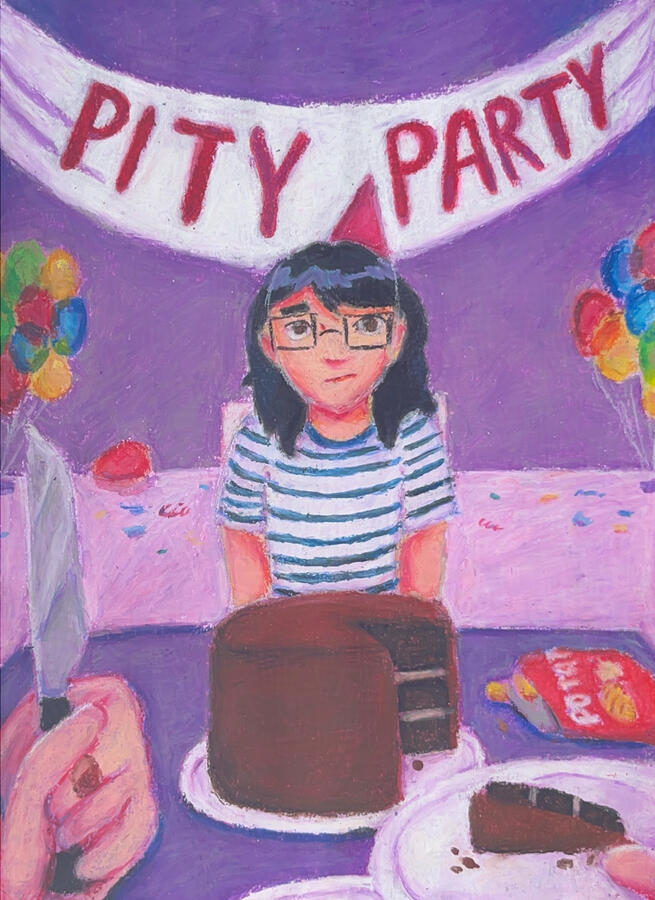 "Pity Party" - 9x12"