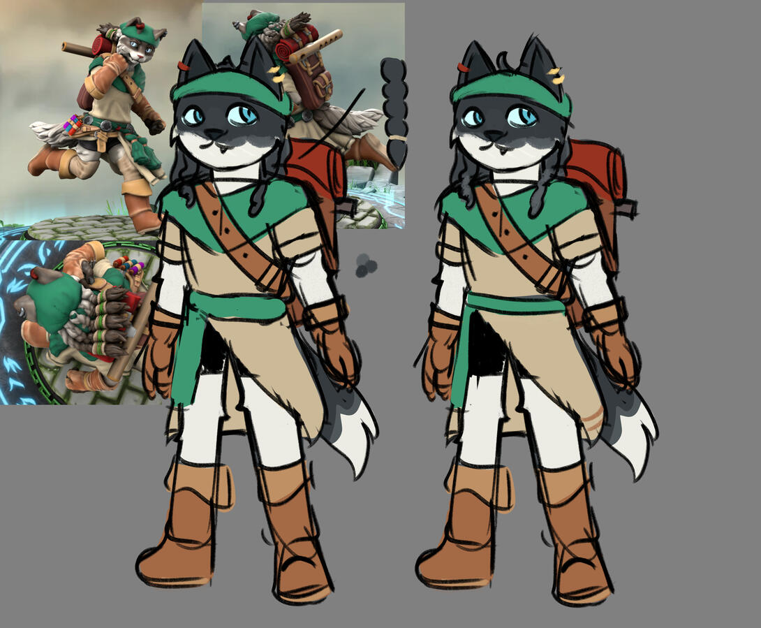 Tabaxi Bard character design for KSU Game Narrative Lab (2025). Final design